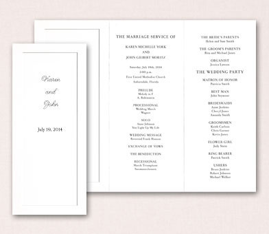 Ceremony Reception Find the wedding program that best fits your ceremony 