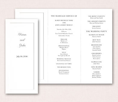 Ceremony Reception Find the wedding program that best fits your ceremony