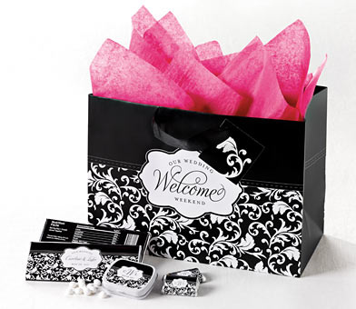 Surprise your outoftown guests with a gift bag filled with personalized 