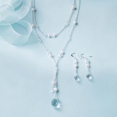 Y-Design Crystal Necklace And Earring Set