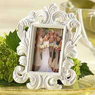 White Baroque Place Card Holder Frame