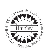 Romantic Hearts Return Address Personalized Stamp