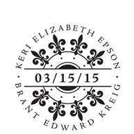Circle Fleur-de-lis Return Address Stamp