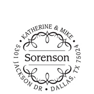 Elegant Flourish Return Address Personalized Stamp
