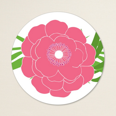 Perfect Peony Round Label