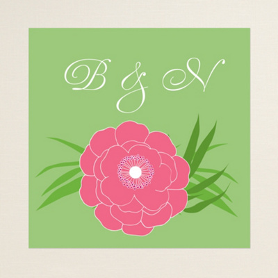 Perfect Peony Square Label