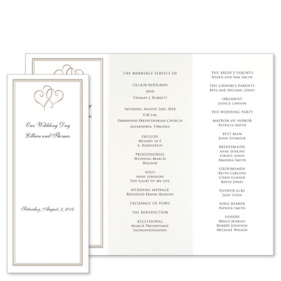 Platinum Passion Wedding Program Paper