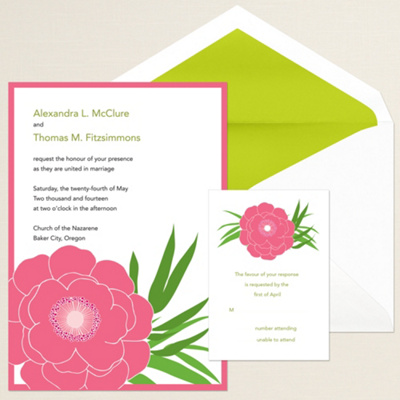 Perfect Peony Wedding Invitation