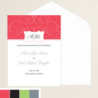Romantic Scroll Save the Date Card