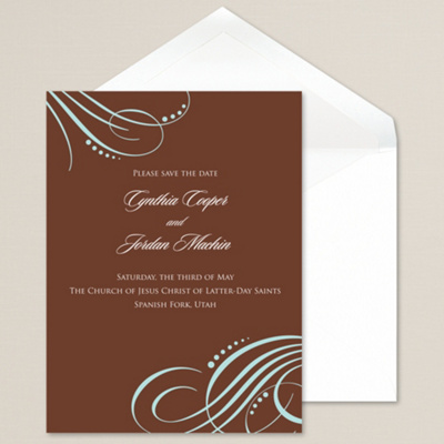 Modern Flourish Save the Date Card