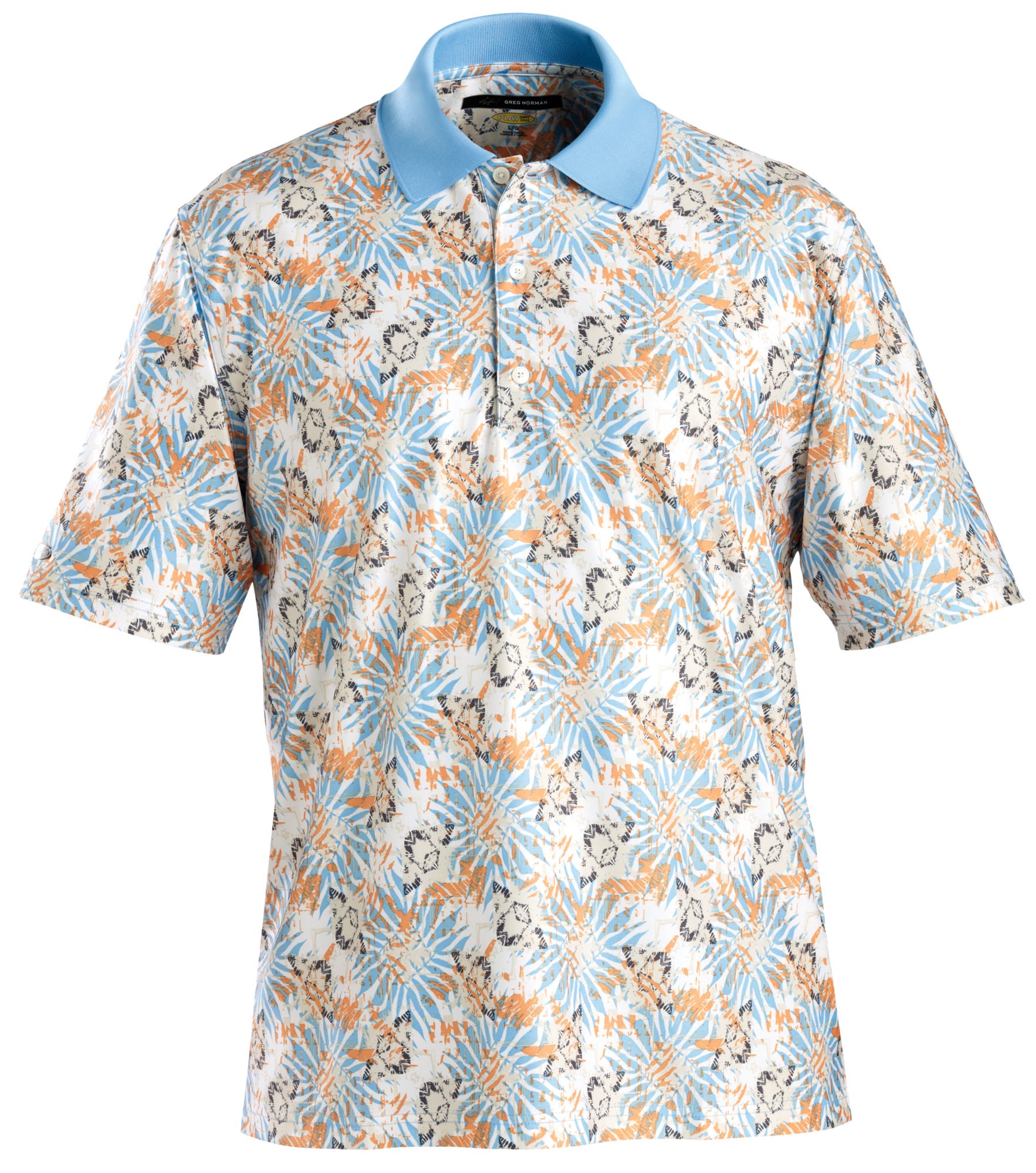 Greg Norman Men's Abstract Floral Print Polo
