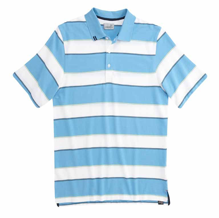Ashworth Men's EZ-Tech Stripe Pique Polo