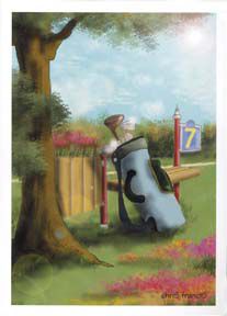 Golfbag On Bench Card