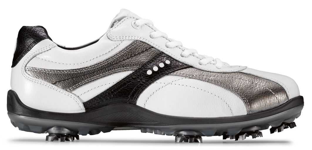 ECCO Men's Casual Cool II Premiere Golf Shoe - White/Black/Silver