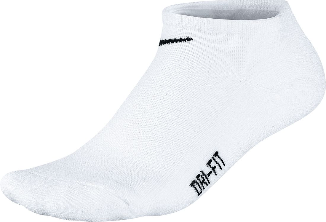 Nike Women's Dri-Fit Tipped No Show White Socks