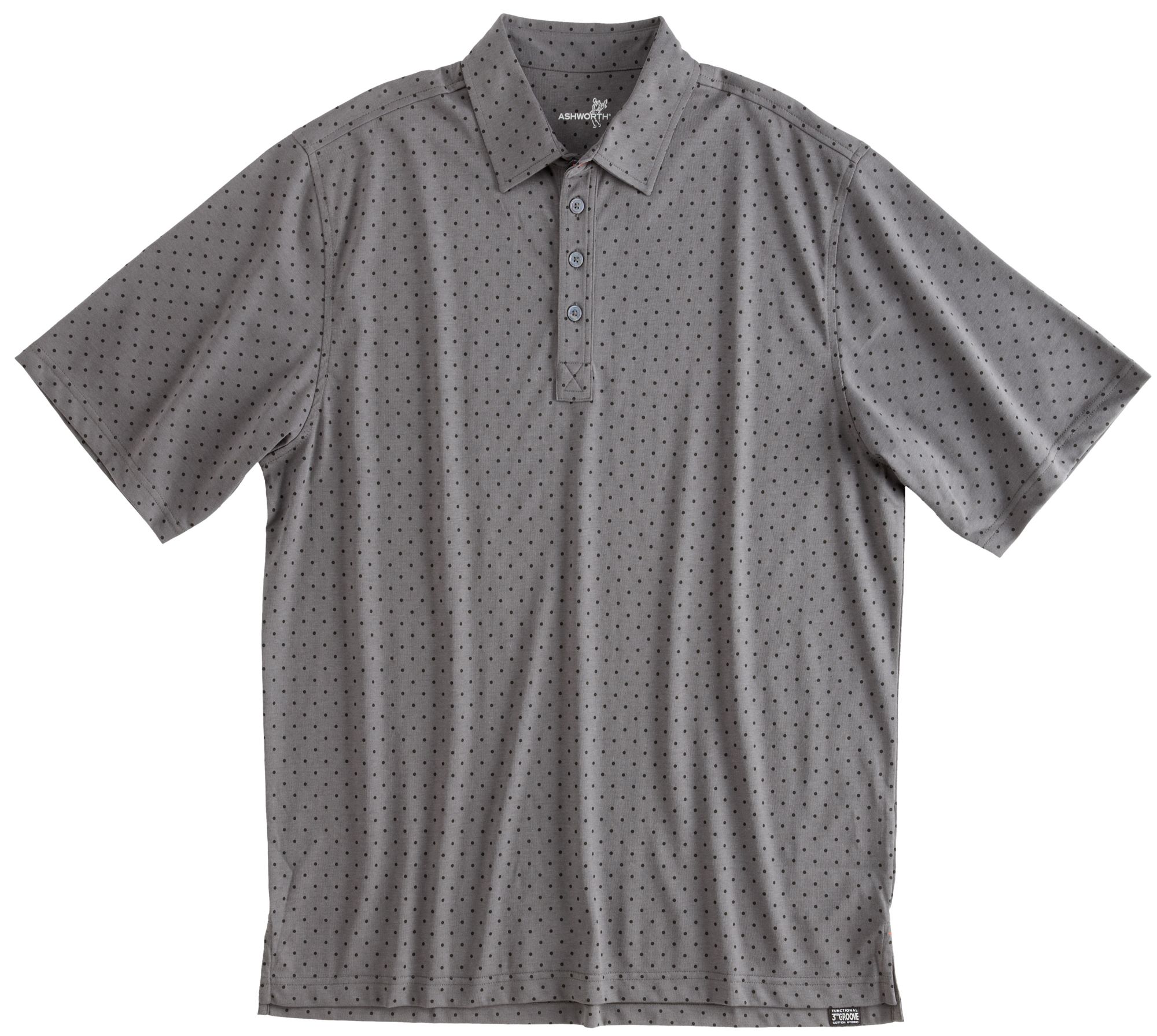 Ashworth Men's Pure Soft Jersey Polka Dot Print Polo