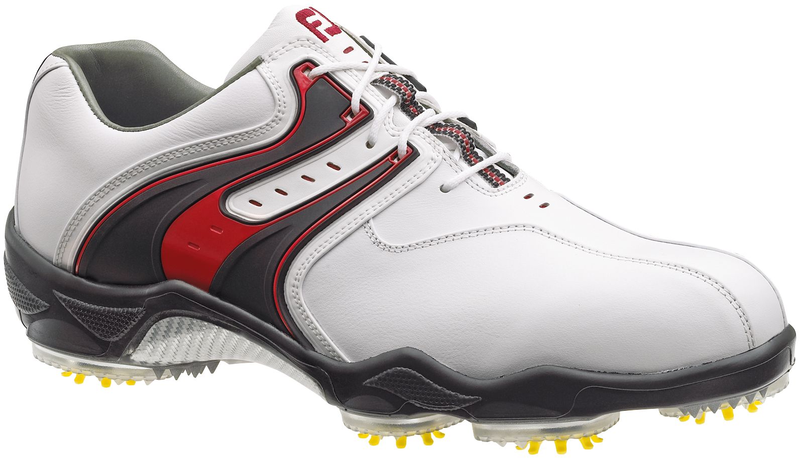 FootJoy Men's DryJoy Golf Shoe - White/Black/Red (Disc Style 53689)