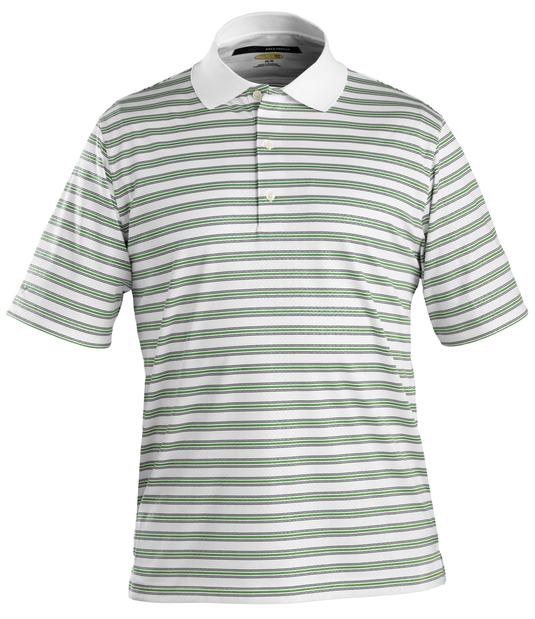 Greg Norman Men's Interlock Embossed Stripe Polo