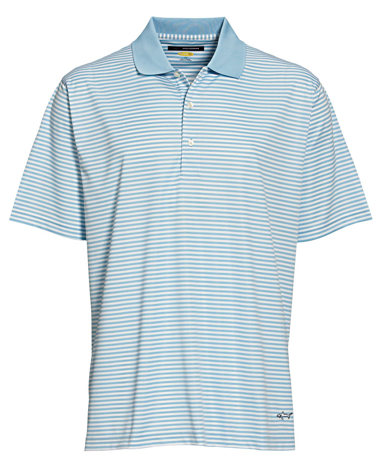 Greg Norman Men's Interlock Bar Stripe Polo