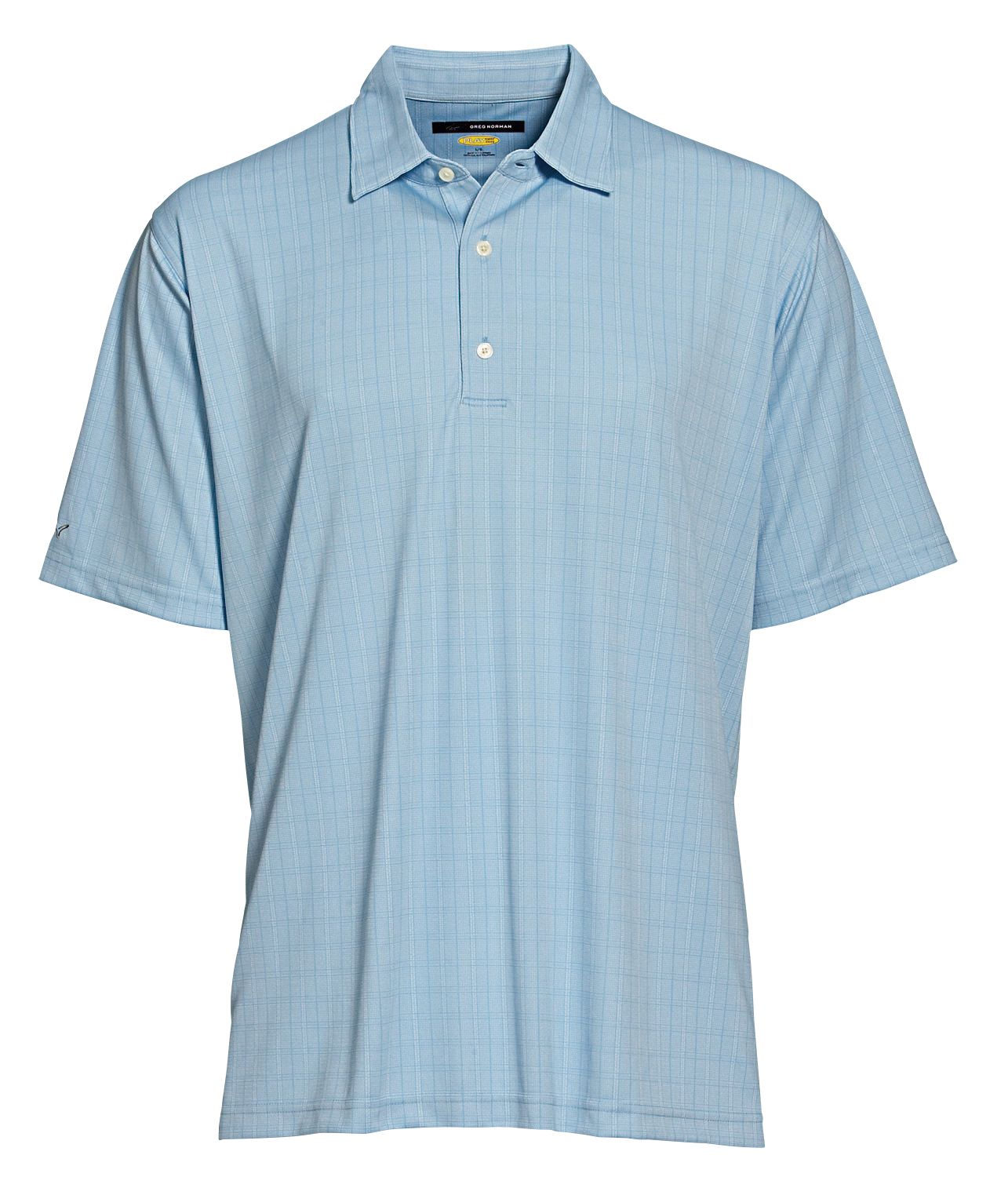 Greg Norman Men's Tonal Mini-Check Polo