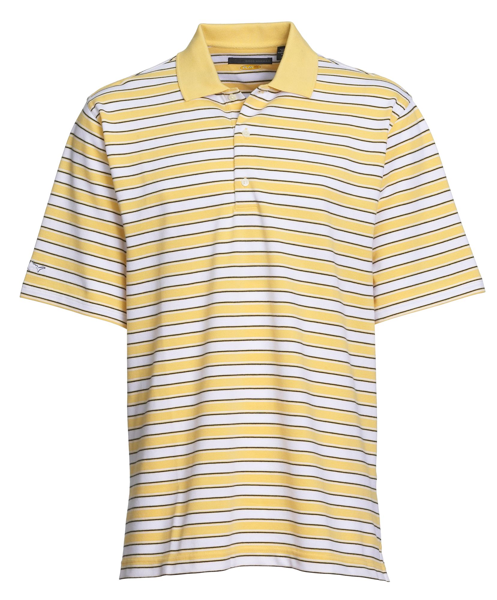 Greg Norman Men's Play Dry Pique Stripe Polo