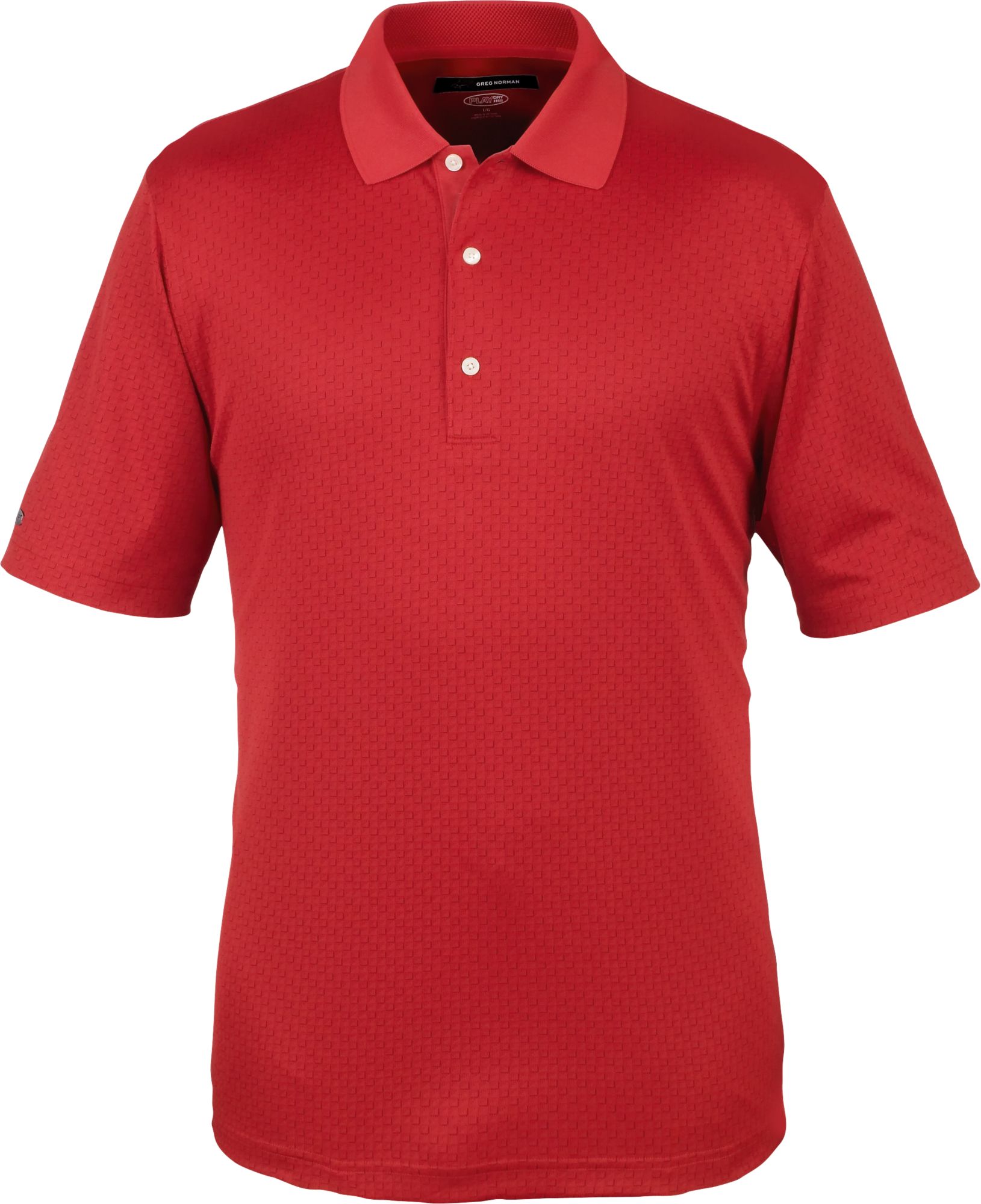 Greg Norman Men's Grid Jacquard Polo