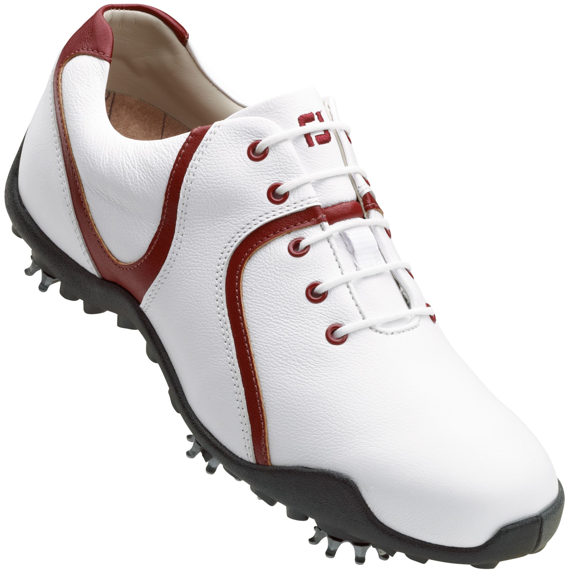 FootJoy Women's LoPro Golf Shoes - White/Tomato