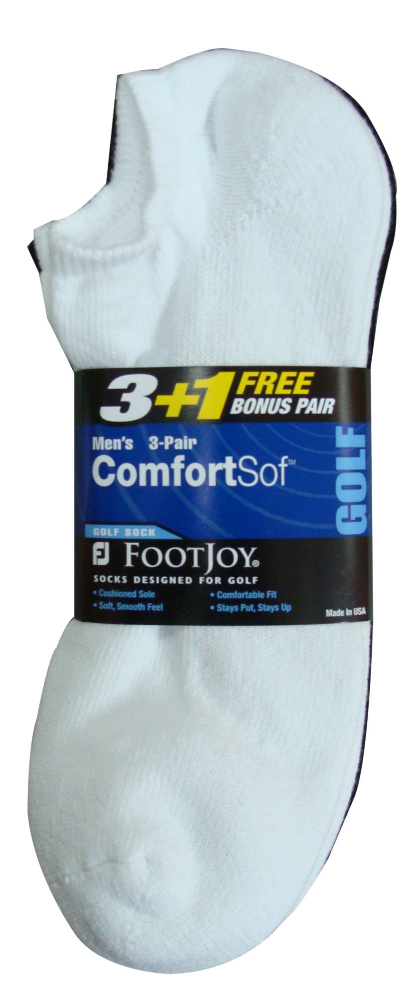 FootJoy Men's Low Cut 3 + 1 Black Socks