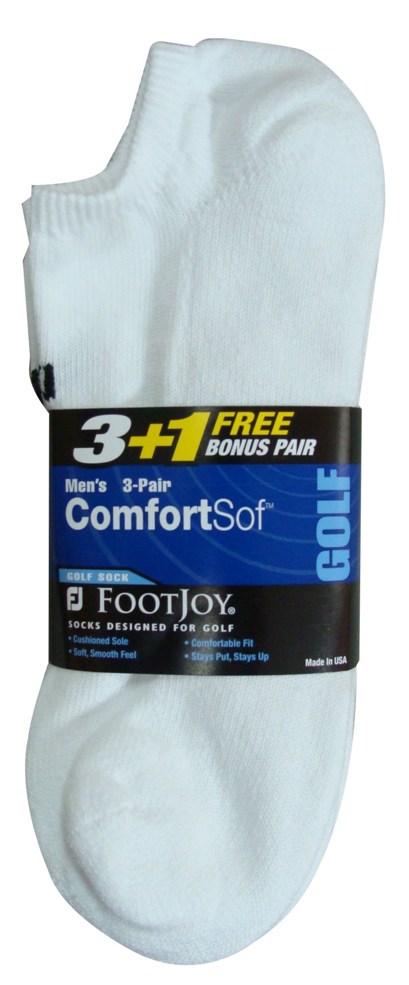 FootJoy Men's Low Cut 3 + 1 White Socks