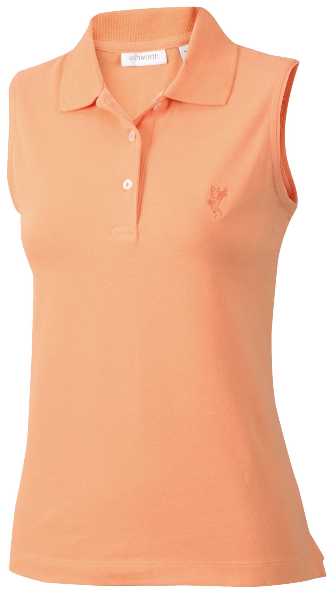 Ashworth Women's Solid Pique Sleeveless Polo