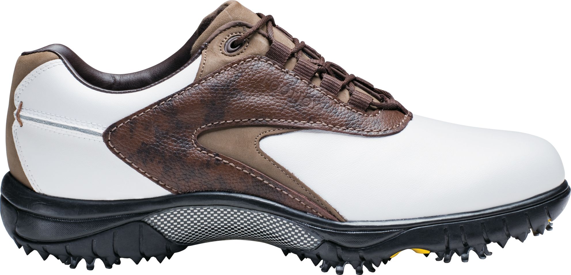 FootJoy Men's Contour White/Brown Golf Shoe (Disc Style 54239)