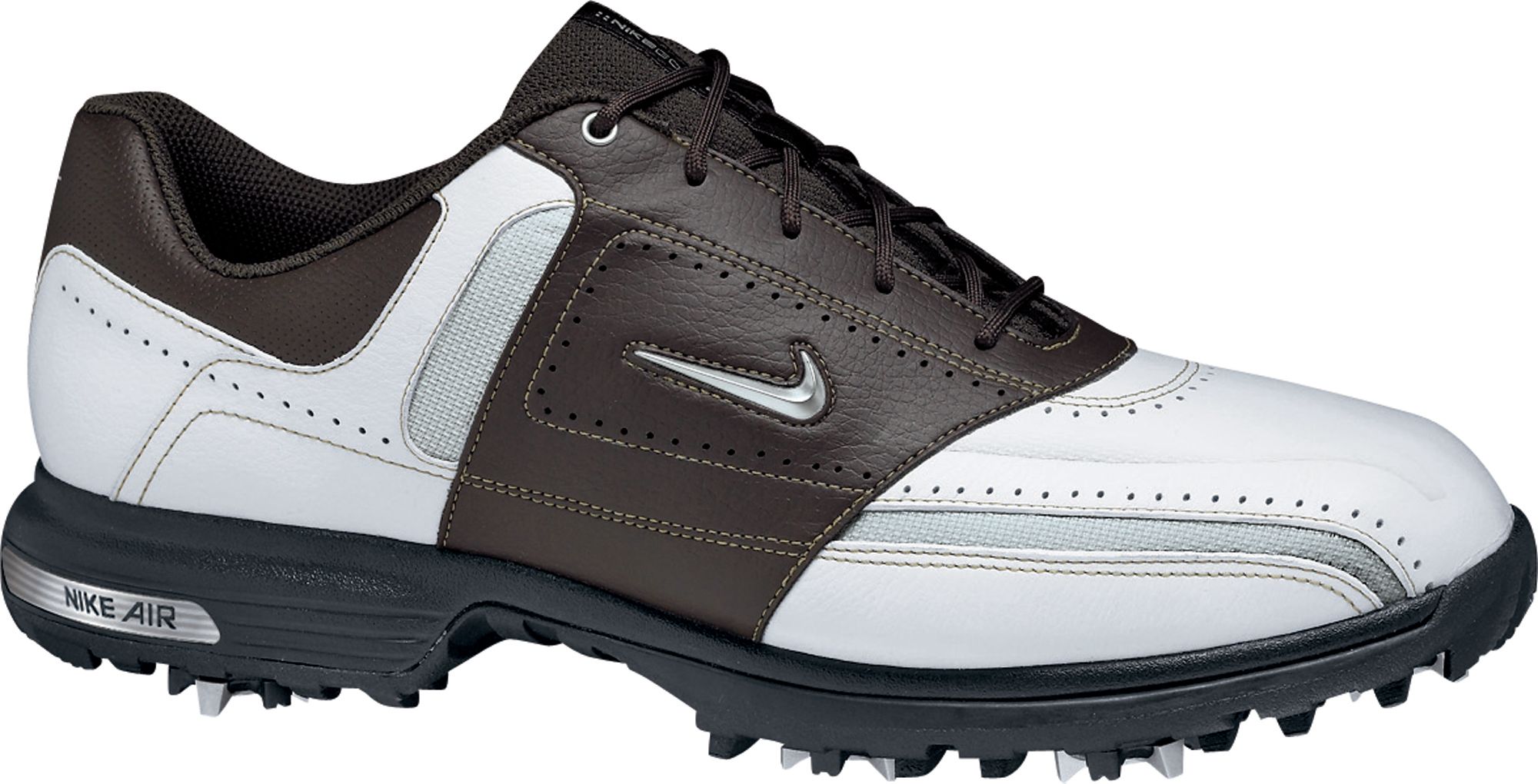 Nike Men's Air Tour Saddle Golf Shoe - White/Brown