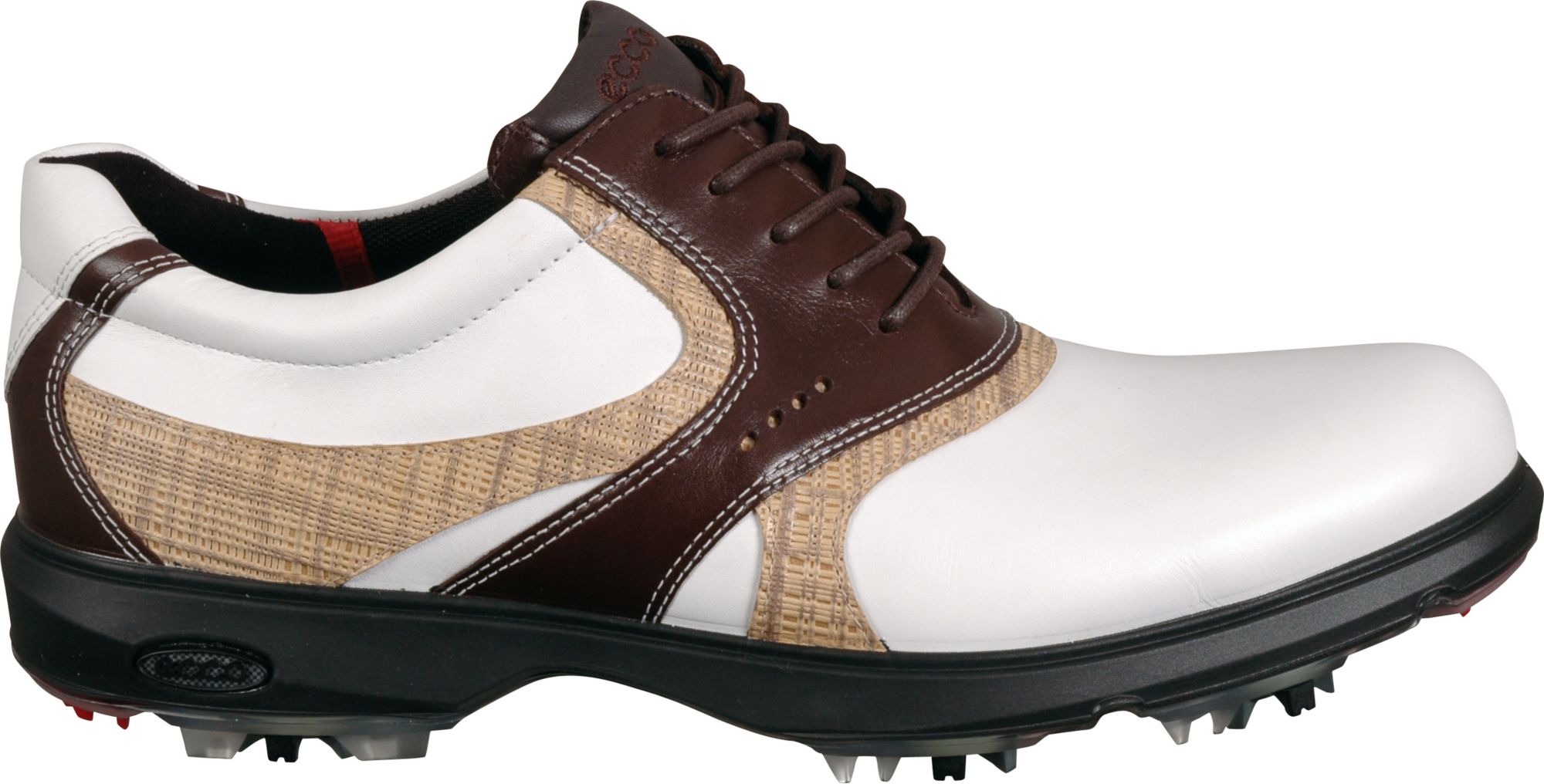 ECCO Men's Classic Premier White/Sand/Coffee Golf Shoe