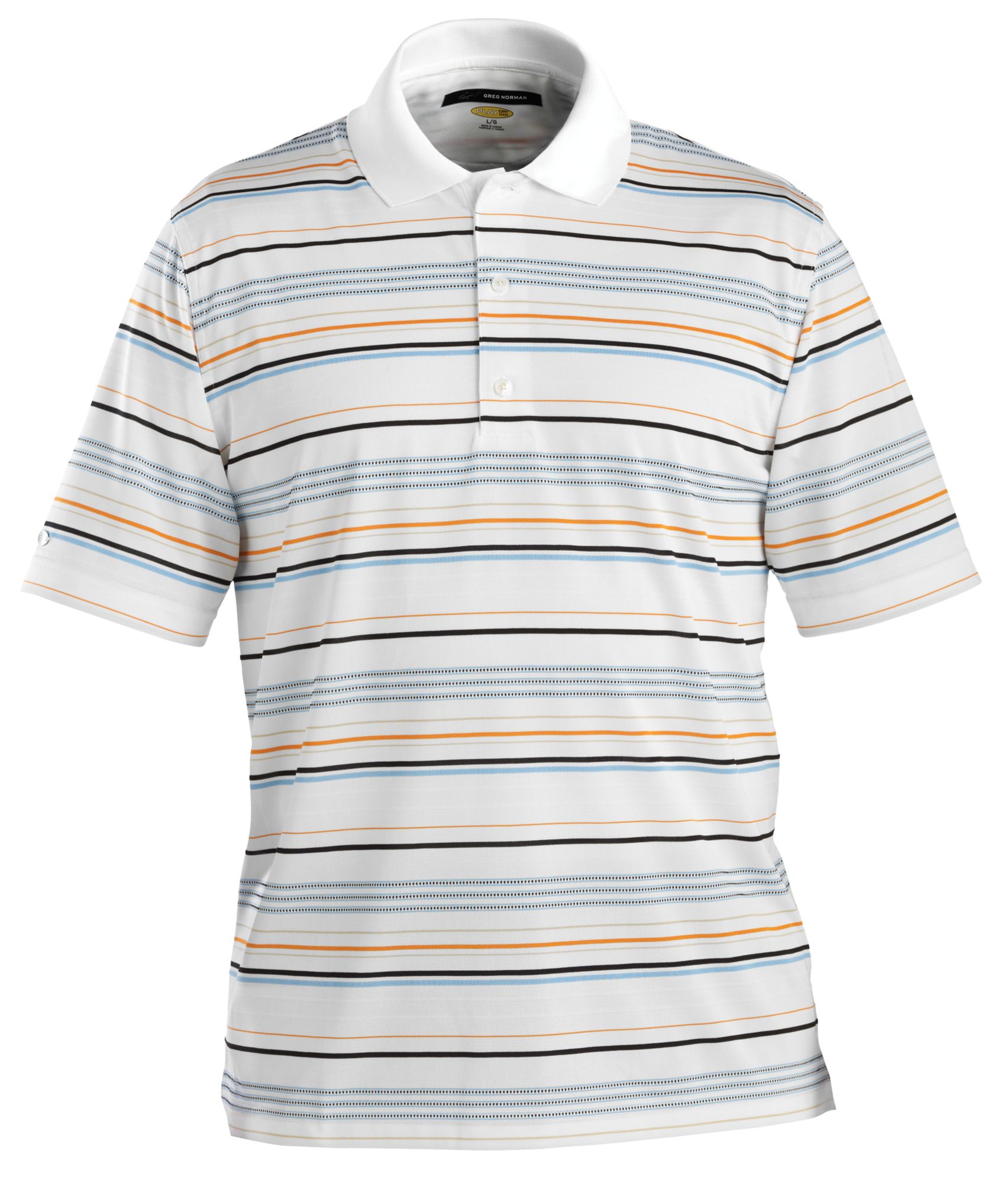 Greg Norman Men's Pique Textured Stripe Polo