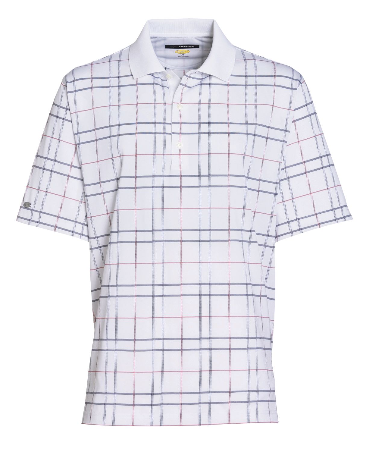 Greg Norman Men's ClimaCool Plaid Jacquard Polo