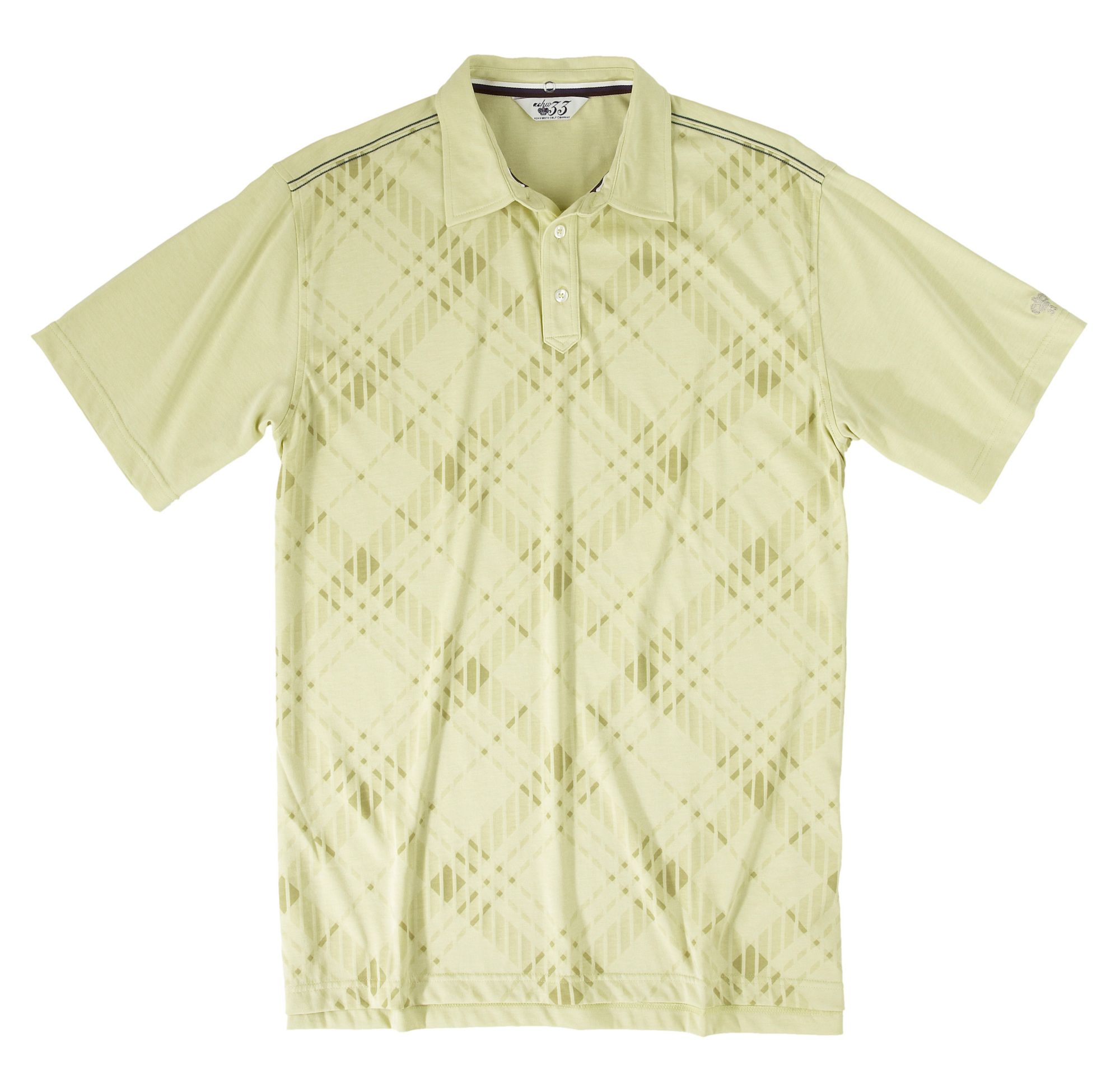 Ashworth Men's Plaid Front Jersey Polo