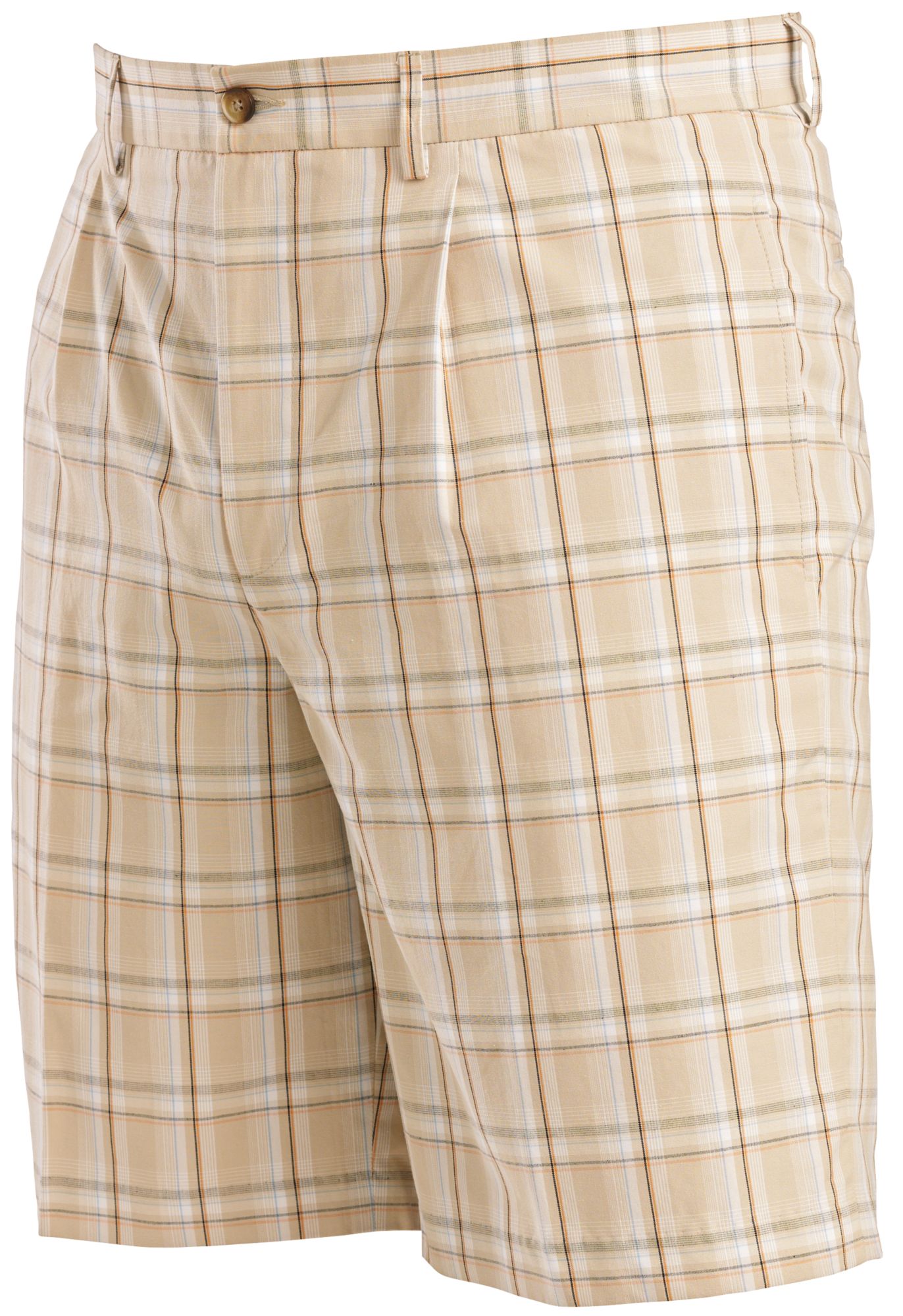 Greg Norman Men's Pleated Plaid Short