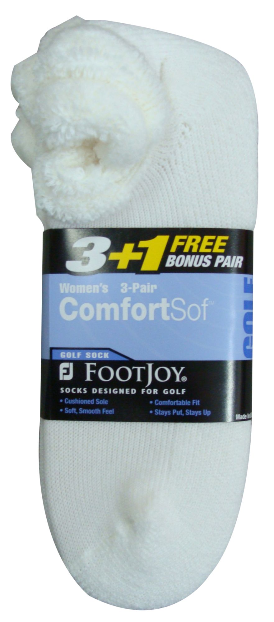 FootJoy Women's Roll Top 3 + 1 White Socks