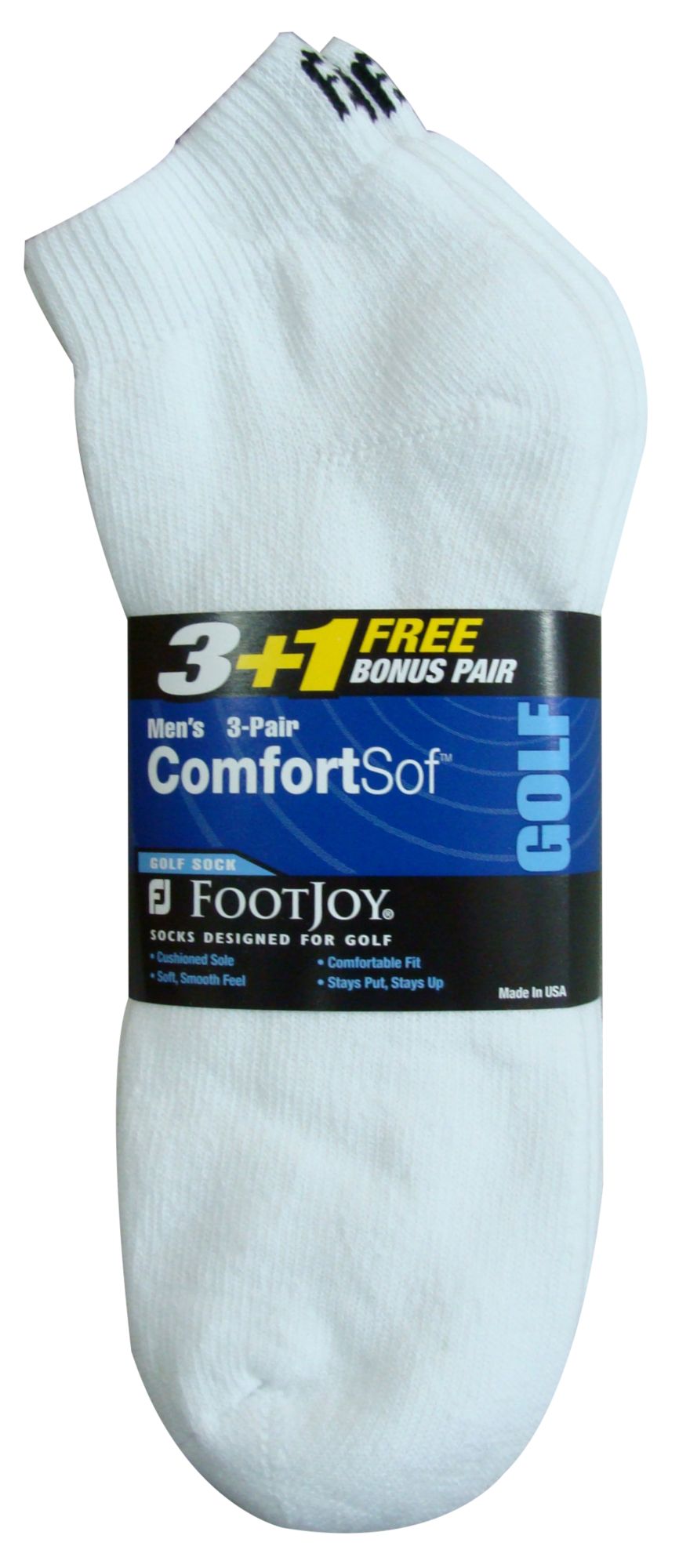 FootJoy Men's Sport 3 + 1 White Socks