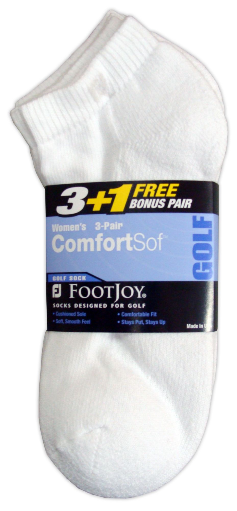 FootJoy Women's Sportlet 3 + 1 White Socks