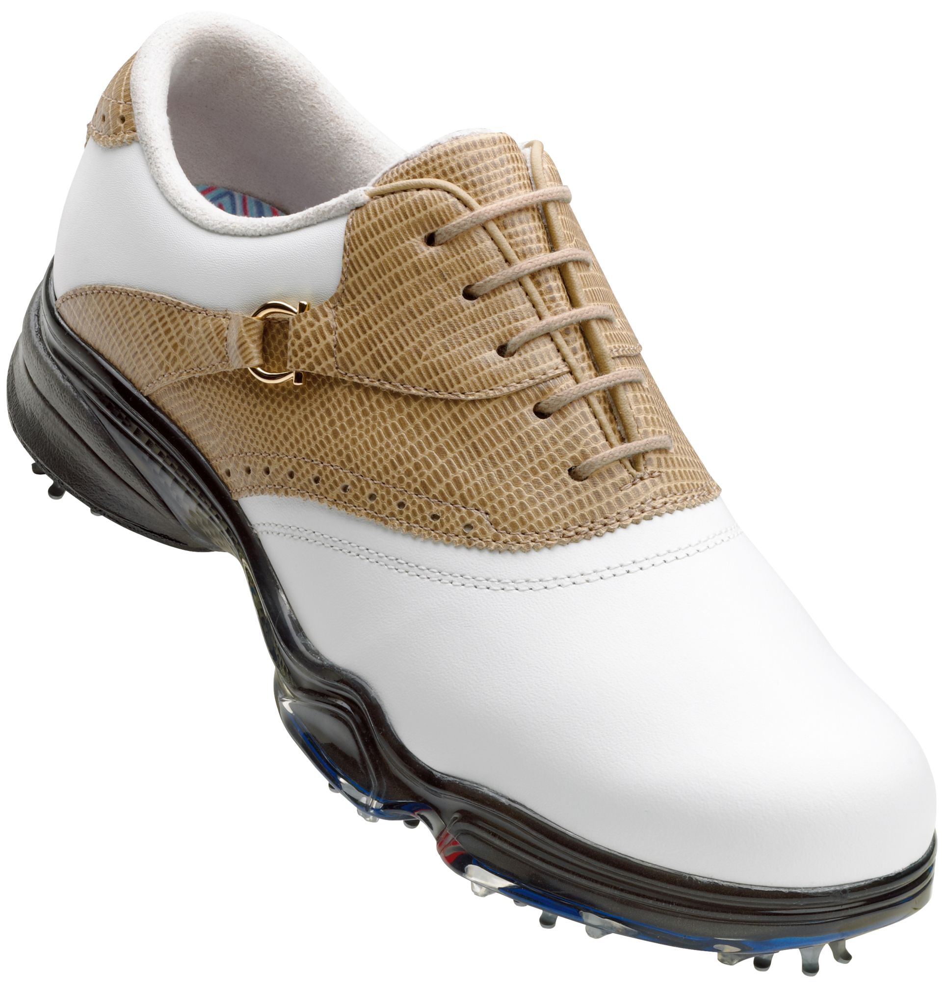 FootJoy Women's DryJoys Golf Shoe - White/Tan