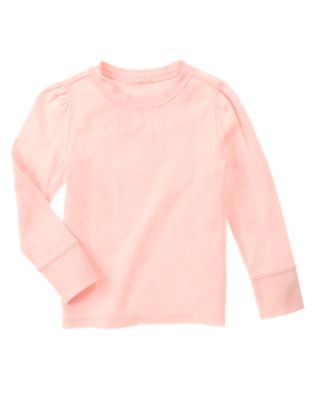 Pink Pointelle Tee
