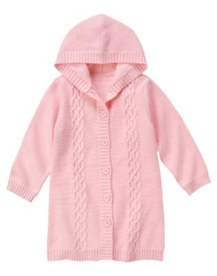Pink Uniform Hooded Sweater Duster
