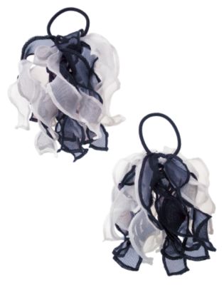 Navy Organza Pony Holder Two-Pack