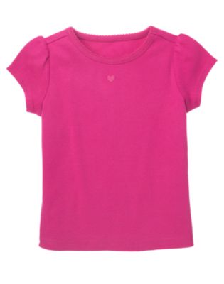 Fuchsia Heart Short Sleeve Tee