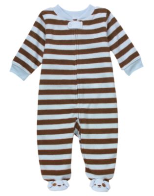 Puppy Stripe Microfleece One-Piece