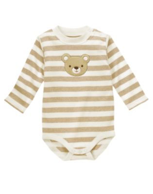 Organic Bear Stripe Bodysuit
