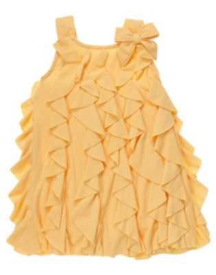 Bow Cascade Ruffle Dress