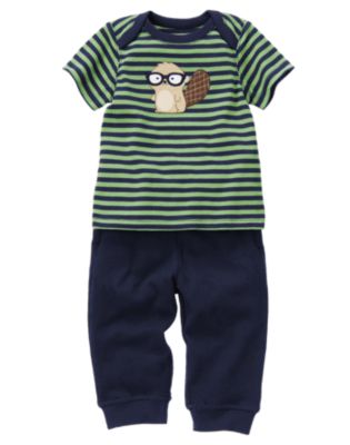 Smart Beaver Stripe Two-Piece Set