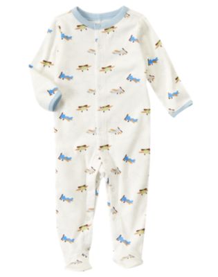 Airplane Footed One-Piece